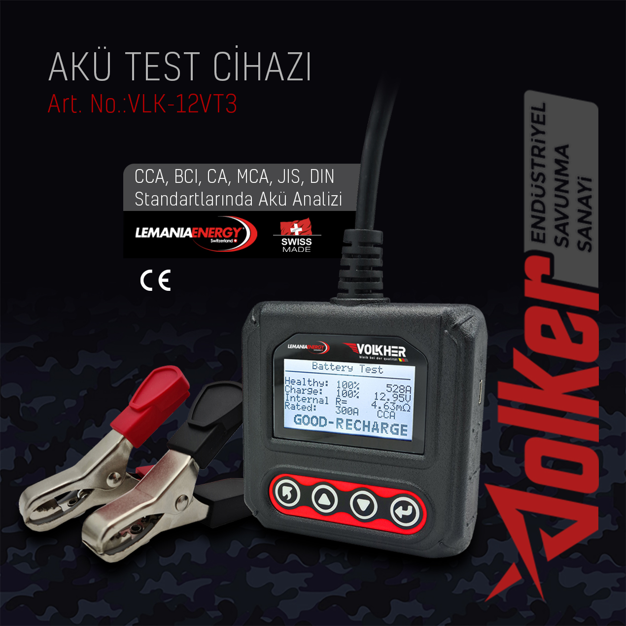 Volkher Akü Test Cihazı VLK-12VT3