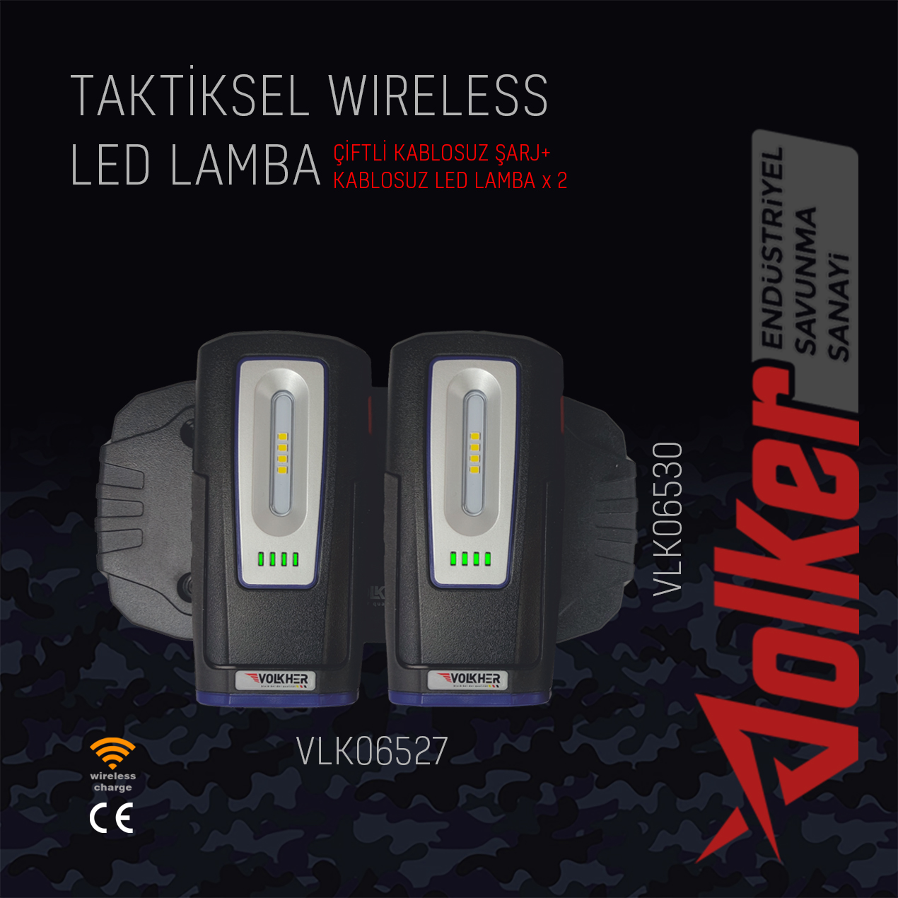 Wireless LED Lamba Set — Çiftli Şarj + 2 Pocket Delux